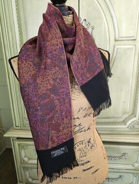 Vintage Christian Dior Cashluxe Paisley Fringed Scarf